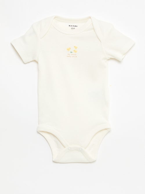 Lot de 5 bodies manches courtes en coton - Kiabi