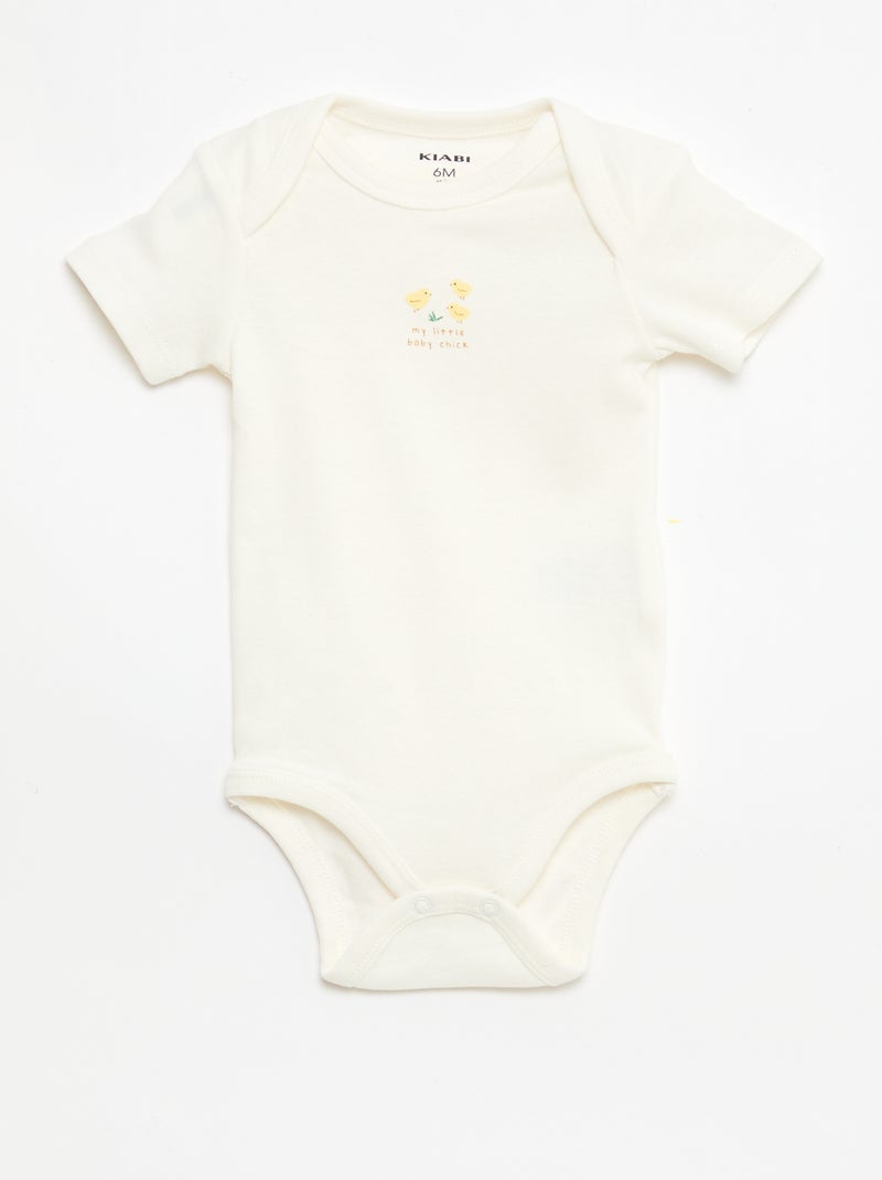 Lot de 5 bodies manches courtes en coton Bleu - Kiabi