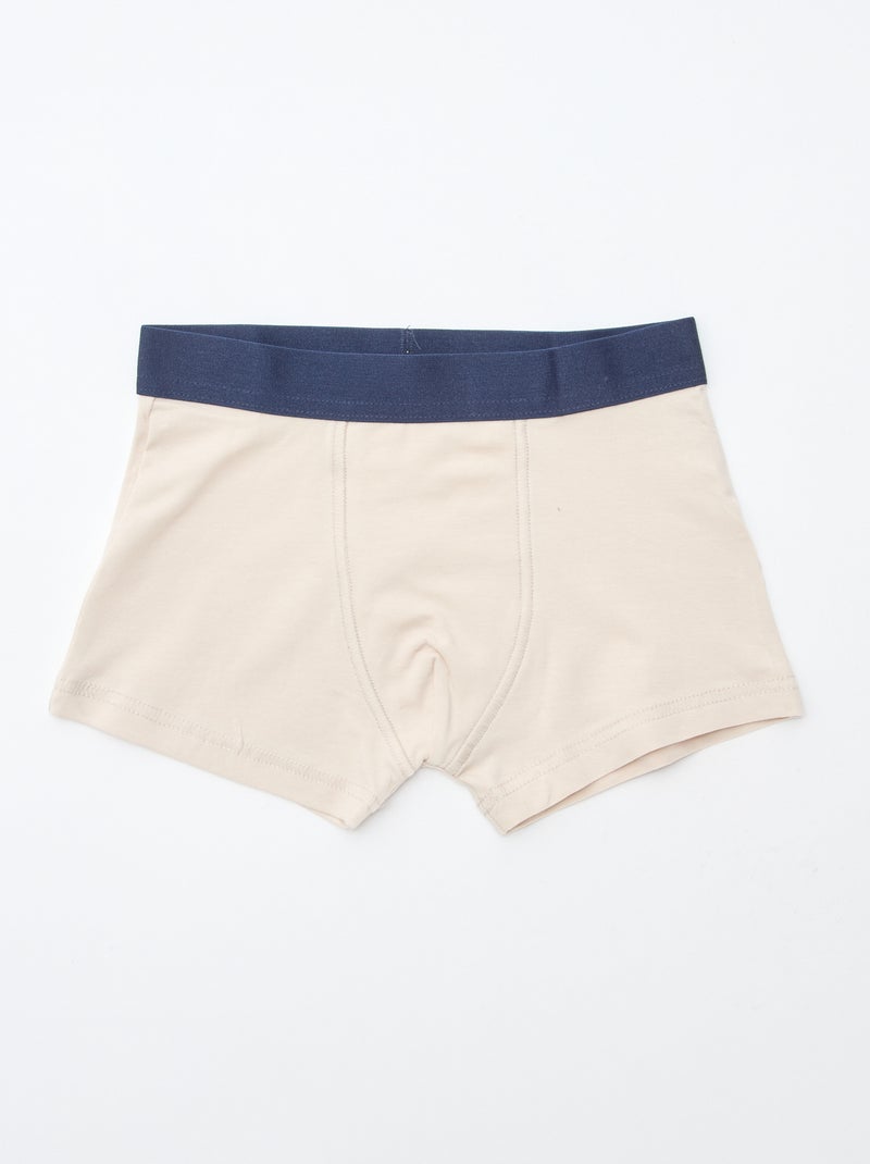 Lot de 5 boxers unis unis et imprimés Bleu - Kiabi