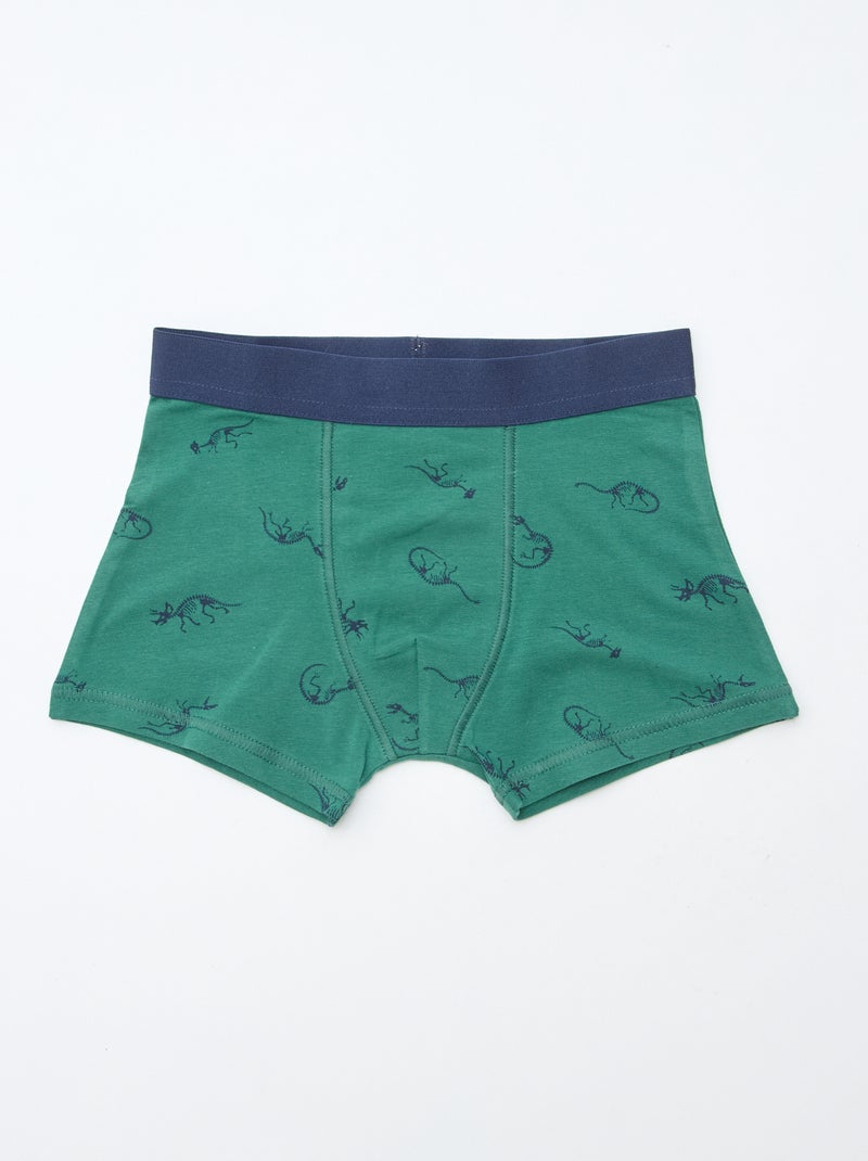Lot de 5 boxers unis unis et imprimés Bleu - Kiabi
