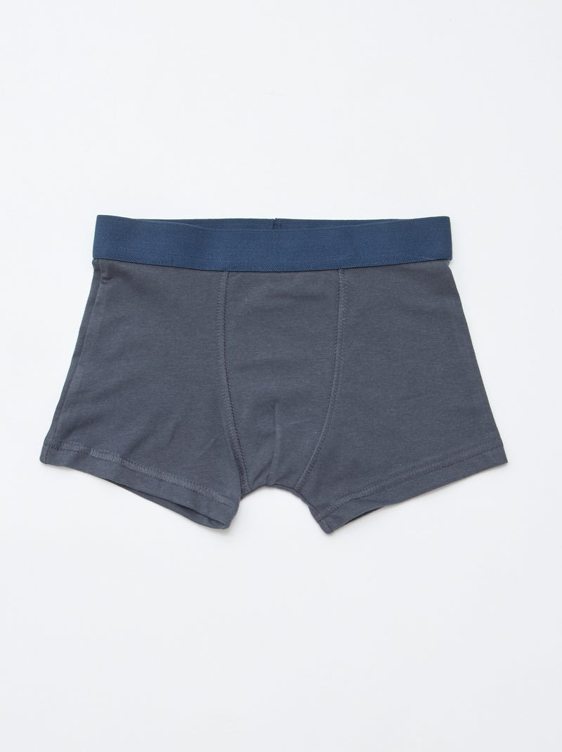 Lot de 5 boxers unis unis et imprimés Gris - Kiabi
