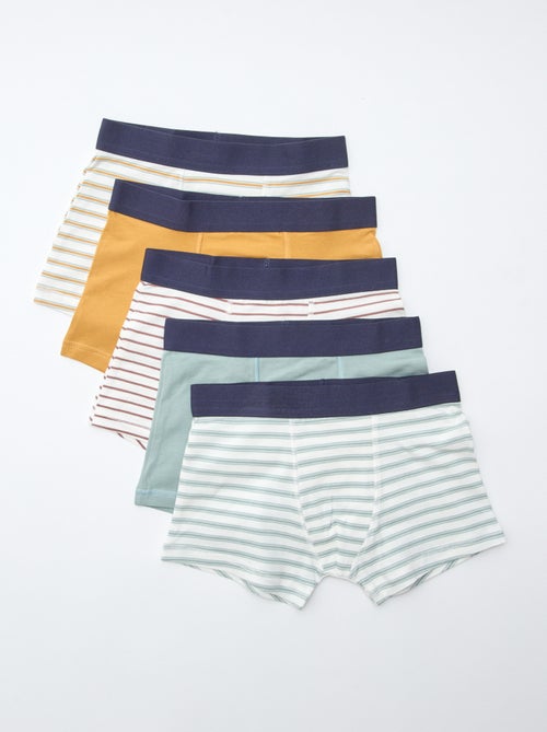 Lot de 5 boxers unis unis et imprimés - Kiabi