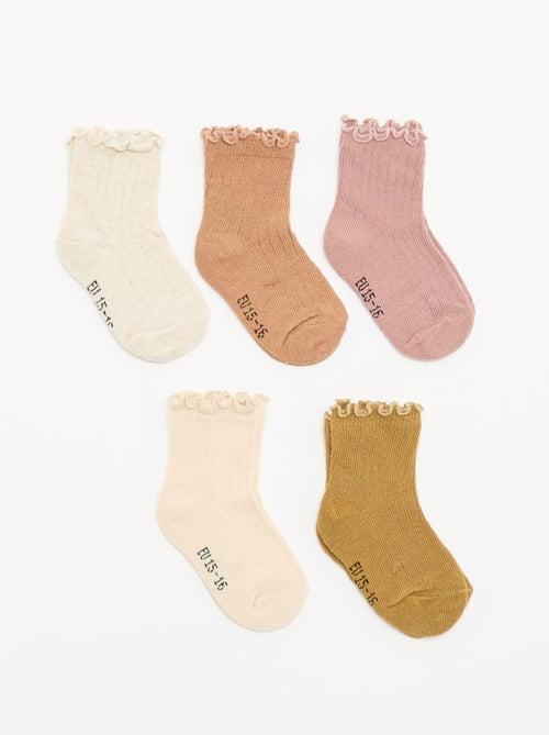 Lot de 5 chaussettes à volants - Kiabi