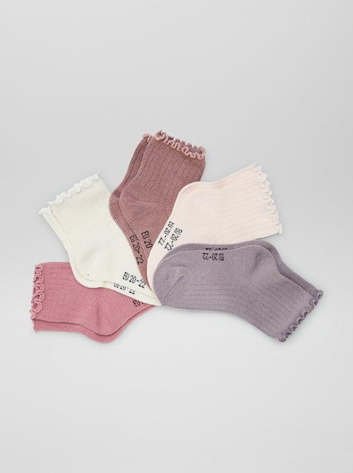 Lot de 5 chaussettes à volants - Kiabi