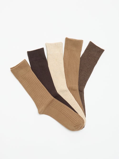 Lot de 5 chaussettes côtelées - Kiabi Lot de 5 chaussettes côtelées - Kiabi