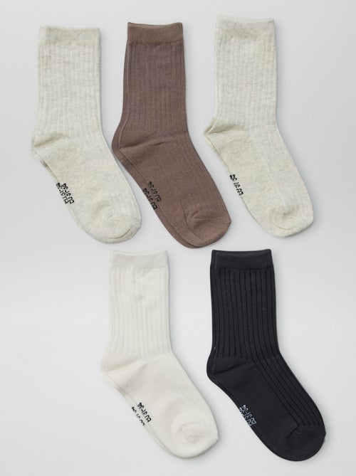 Lot de 5 chaussettes unies - Kiabi