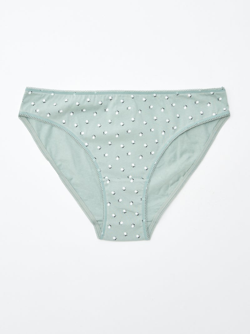 Lot de 5 culottes - unies et imprimées Blanc - Kiabi