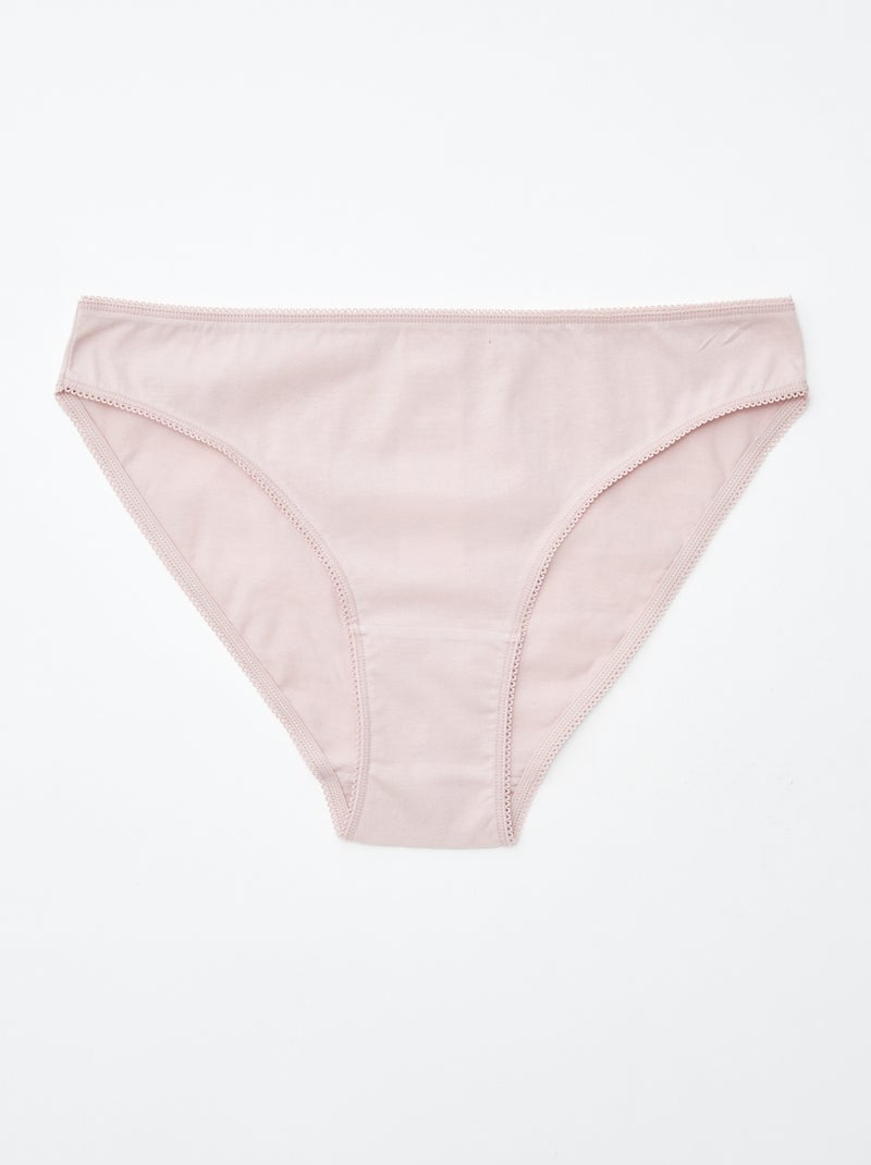 Lot de 5 culottes - unies et imprimées Blanc - Kiabi