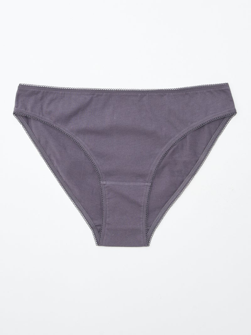 Lot de 5 culottes - unies et imprimées Blanc - Kiabi