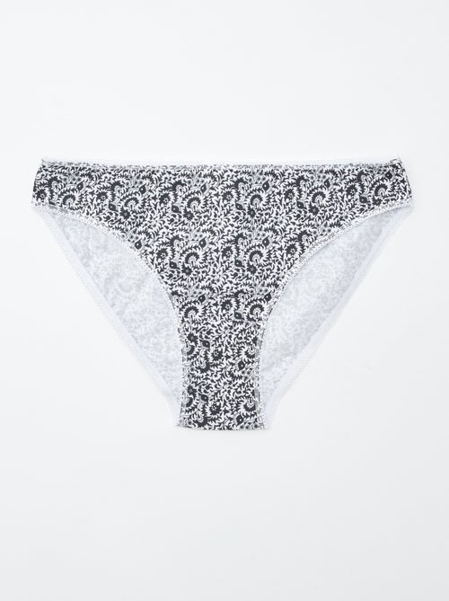 Lot de 5 culottes - unies et imprimées - Kiabi