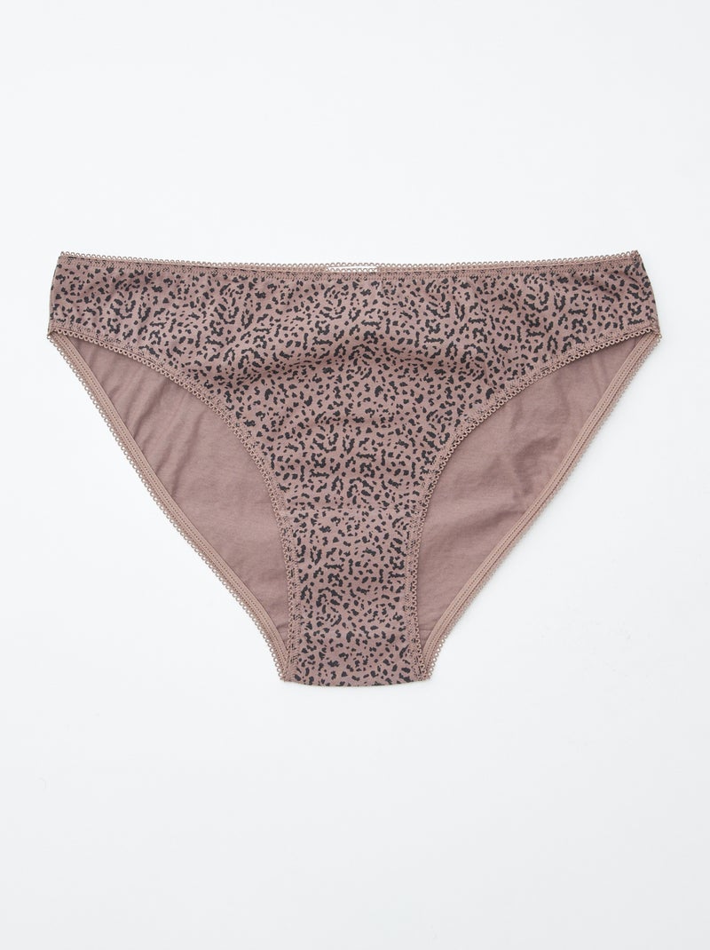 Lot de 5 culottes - unies et imprimées Marron - Kiabi