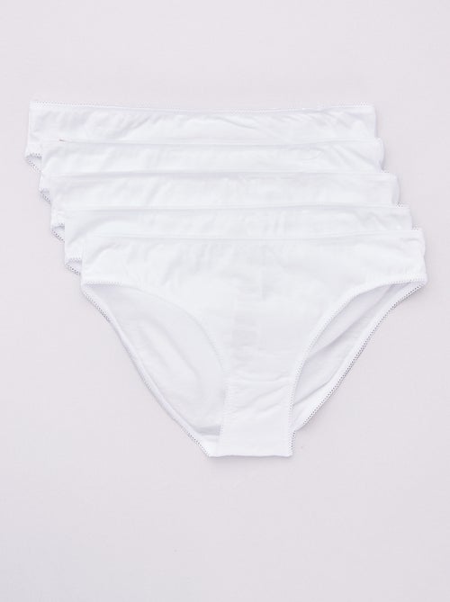 Lot de 5 culottes coton uni - Kiabi
