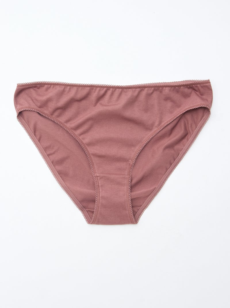 Lot de 5 culottes coton uni Marron - Kiabi