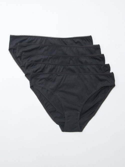 Lot de 5 culottes coton uni - Kiabi