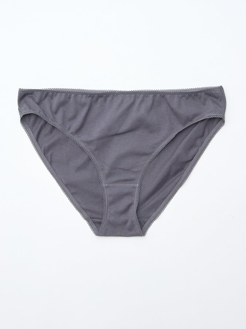 Lot de 5 culottes coton uni Rose - Kiabi