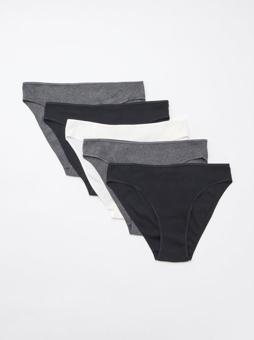 Lot de 5 culottes en maille côtelée - Kiabi