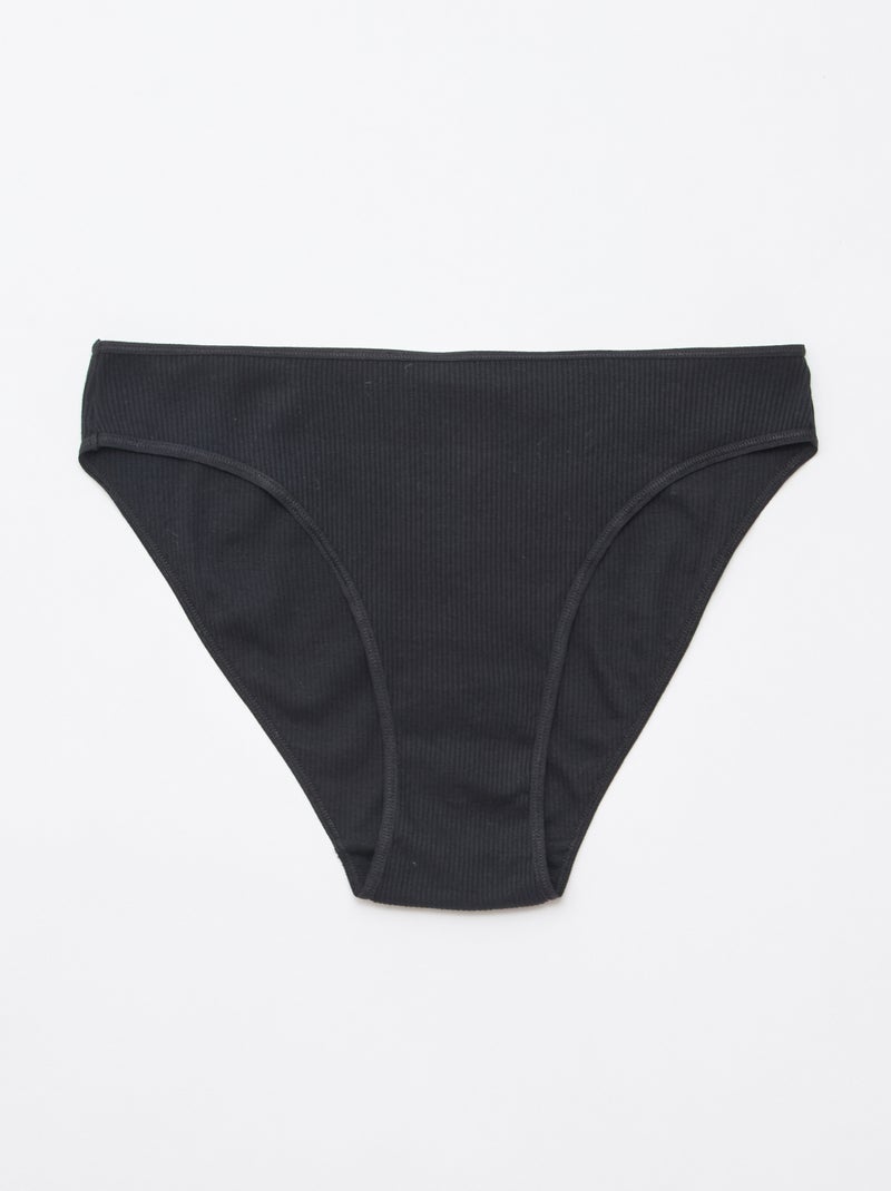 Lot de 5 culottes en maille côtelée Gris - Kiabi