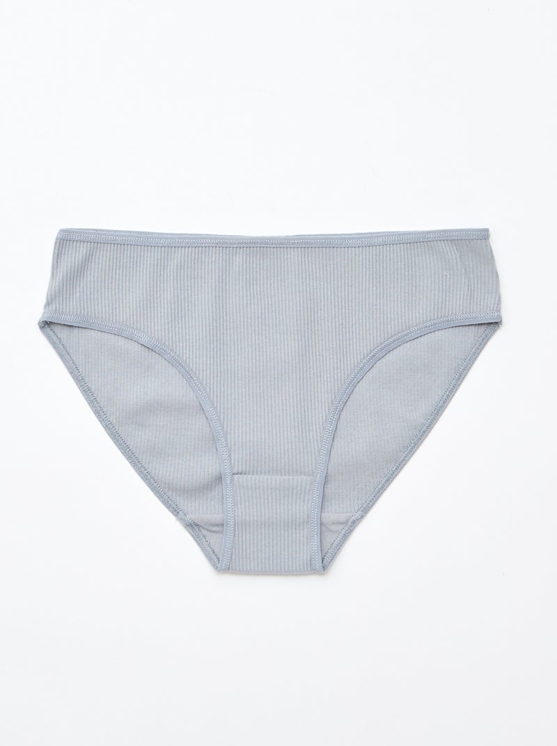 Lot de 5 culottes en maille côtelée Gris - Kiabi