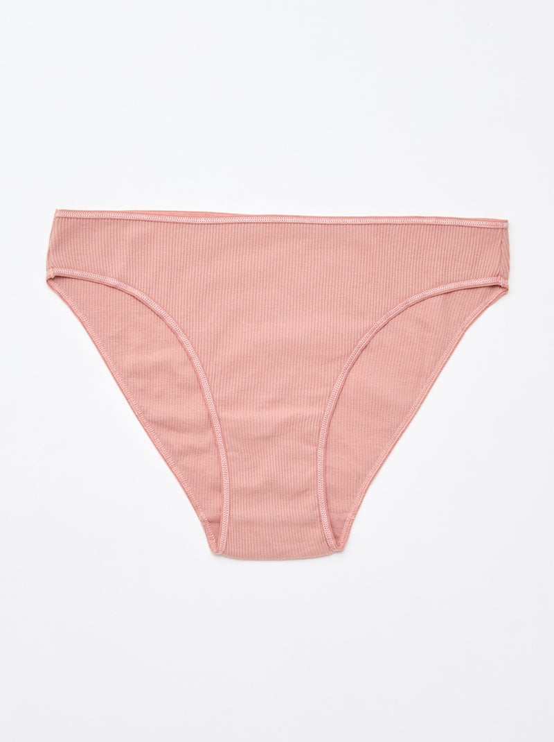 Lot de 5 culottes en maille côtelée Rose - Kiabi
