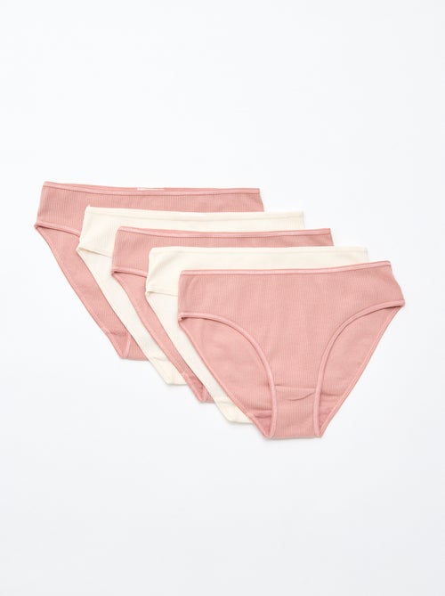 Lot de 5 culottes en maille côtelée - Kiabi