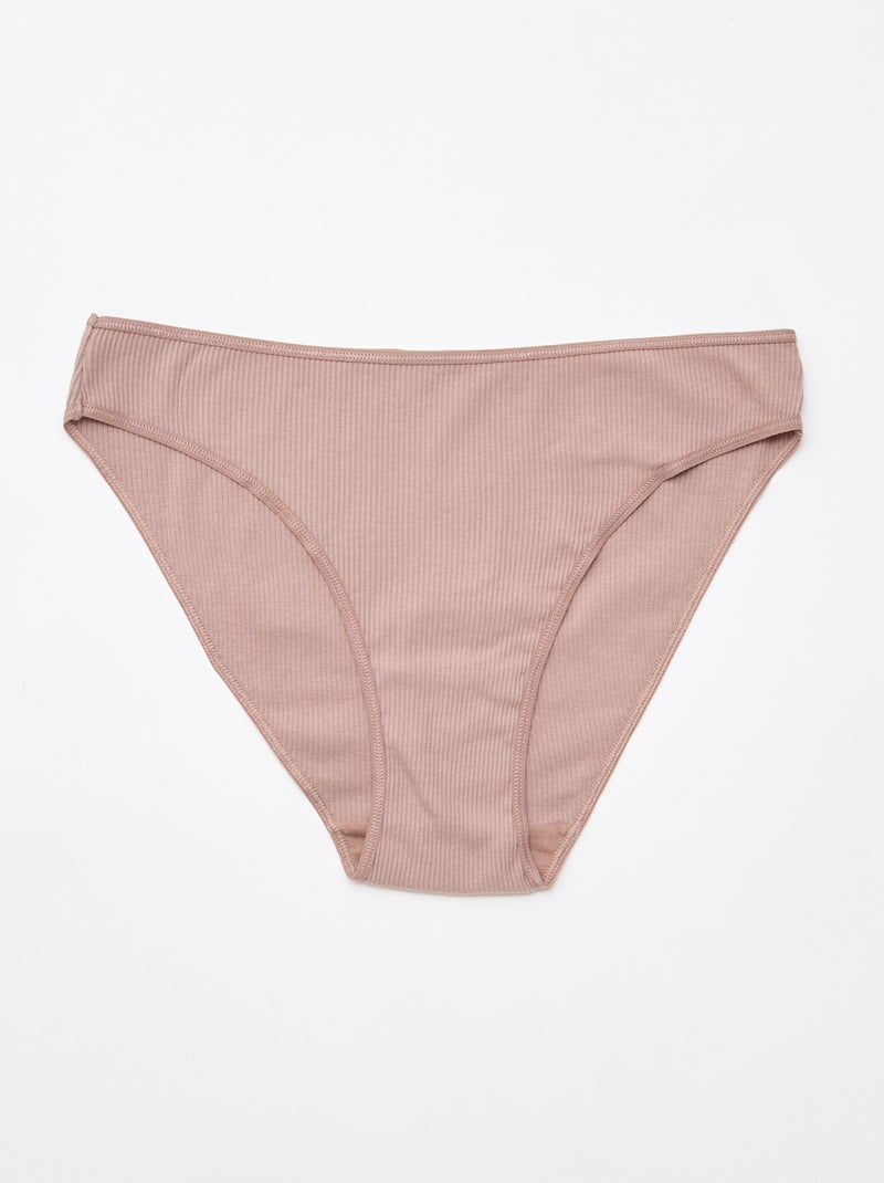 Lot de 5 culottes en maille côtelée Violet - Kiabi