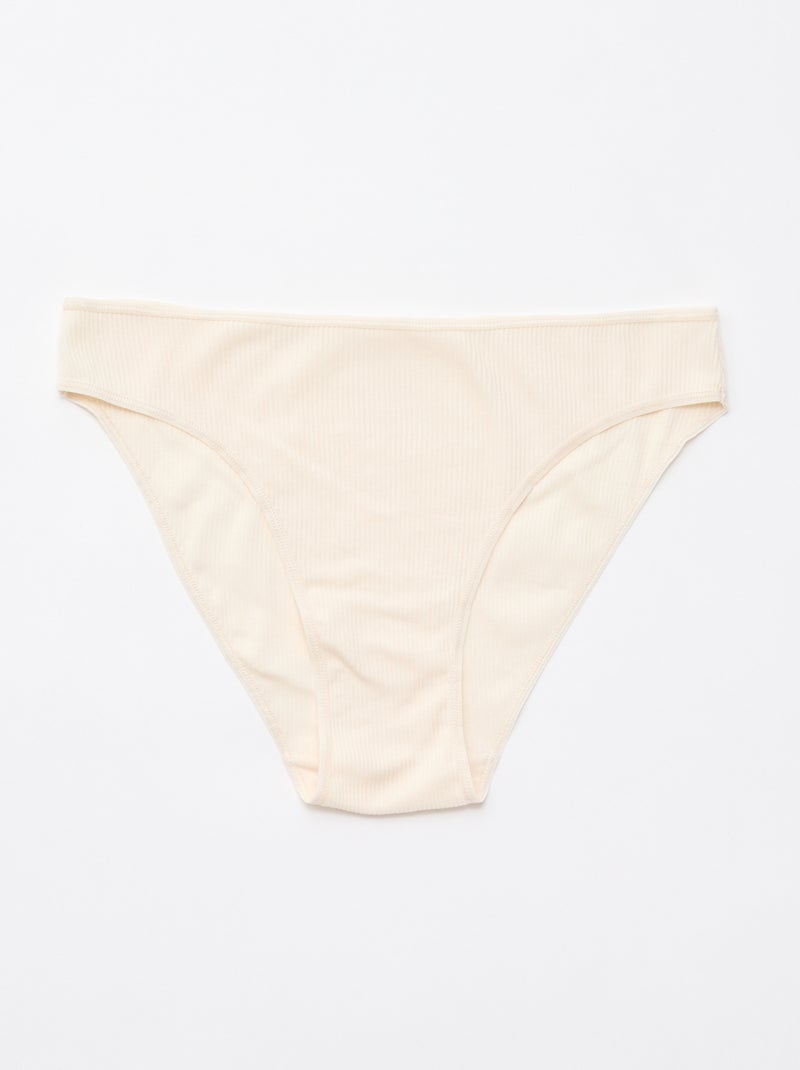 Lot de 5 culottes en maille côtelée Violet - Kiabi