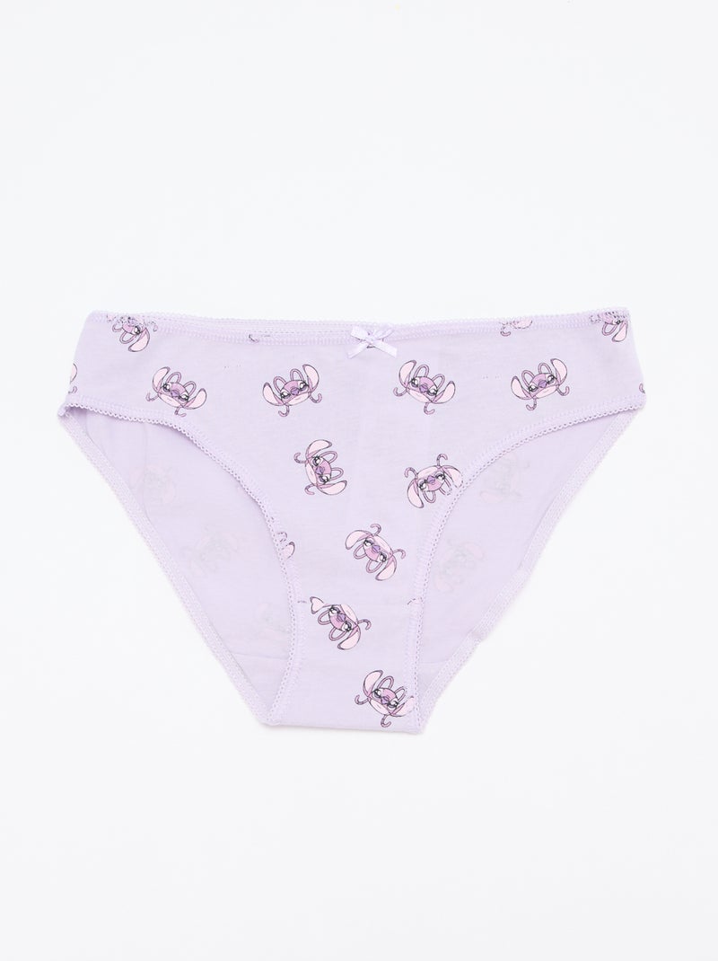 Lot de 5 culottes 'Stitch' Violet - Kiabi