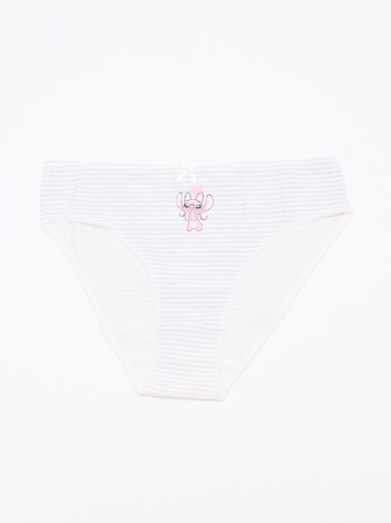 Lot de 5 culottes 'Stitch' Violet - Kiabi