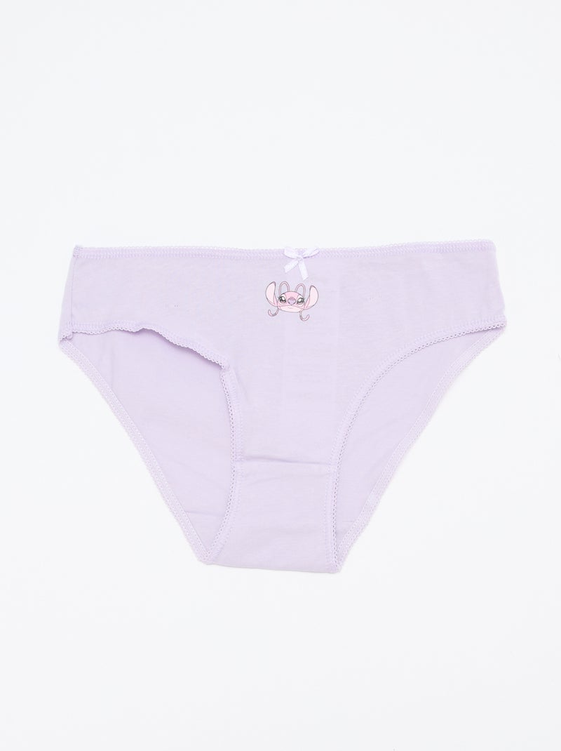 Lot de 5 culottes 'Stitch' Violet - Kiabi
