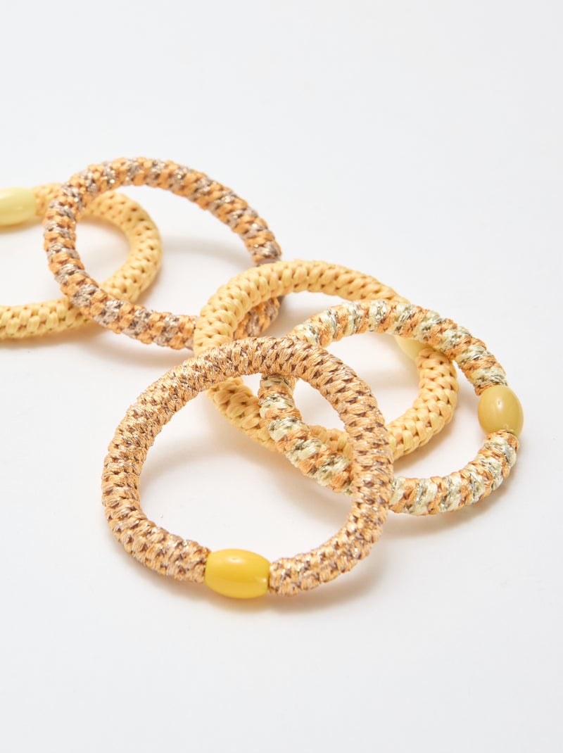 Lot de 5 élastiques colorés Jaune - Kiabi