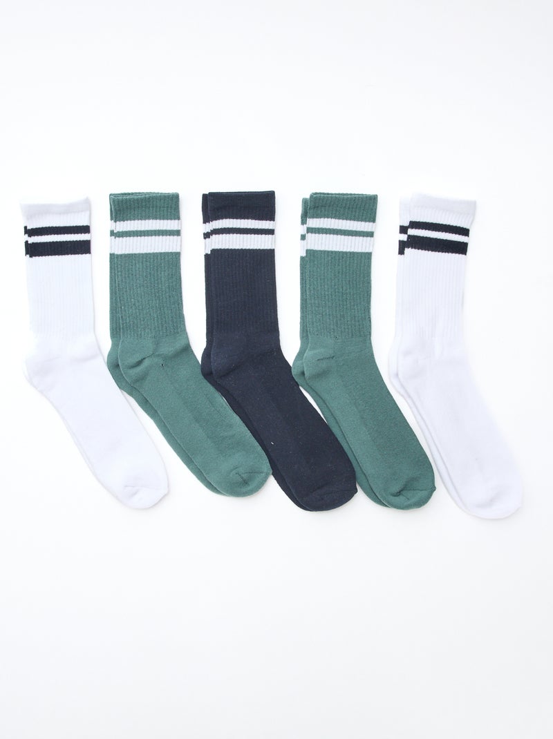 Lot de 5 paires de chaussettes Blanc - Kiabi