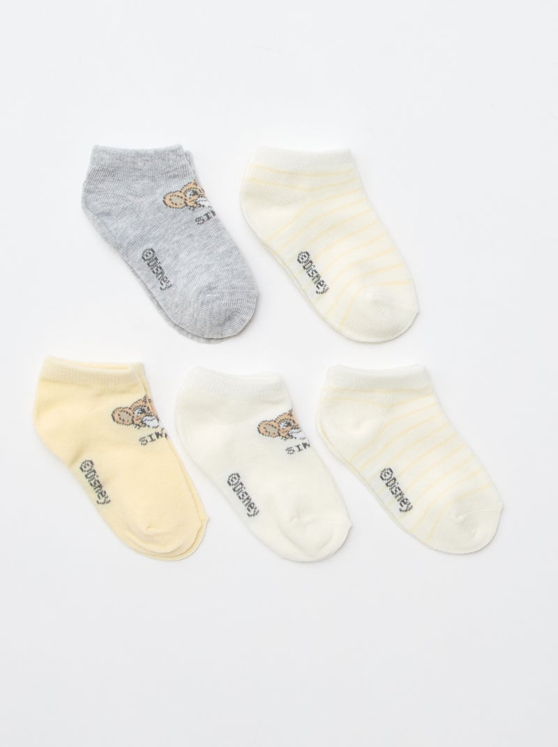 Lot de 5 paires de chaussettes 'Disney' Beige - Kiabi