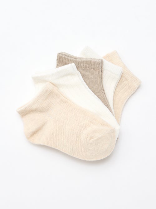 Lot de 5 paires de chaussettes en maille côtelée - Kiabi
