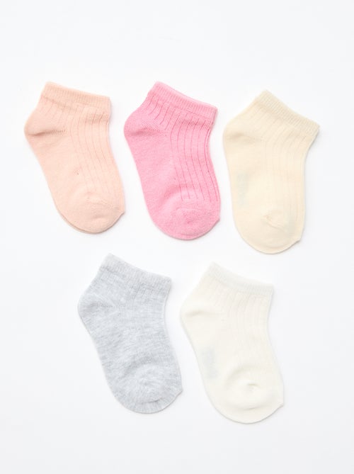 Lot de 5 paires de chaussettes en maille côtelée - Kiabi