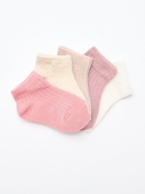 Lot de 5 paires de chaussettes en maille côtelée - Kiabi