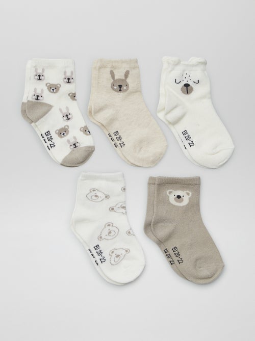 Lot de 5 paires de chaussettes en maille stretch - Kiabi