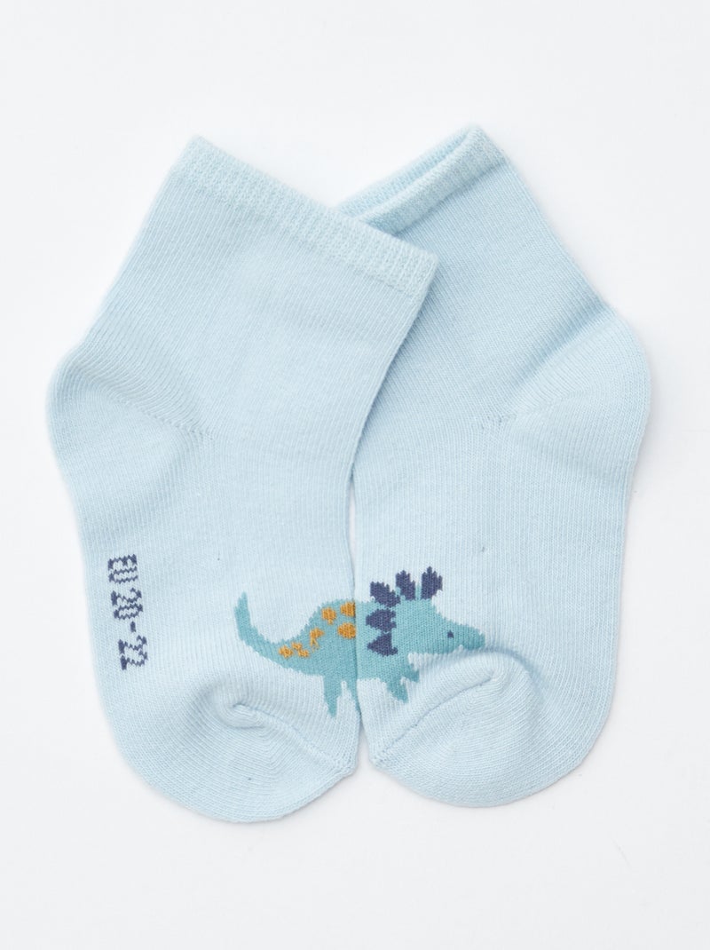 Lot de 5 paires de chaussettes en maille stretch Bleu/jaune - Kiabi