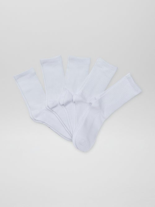 Lot de 5 paires de chaussettes hautes en maille - Kiabi