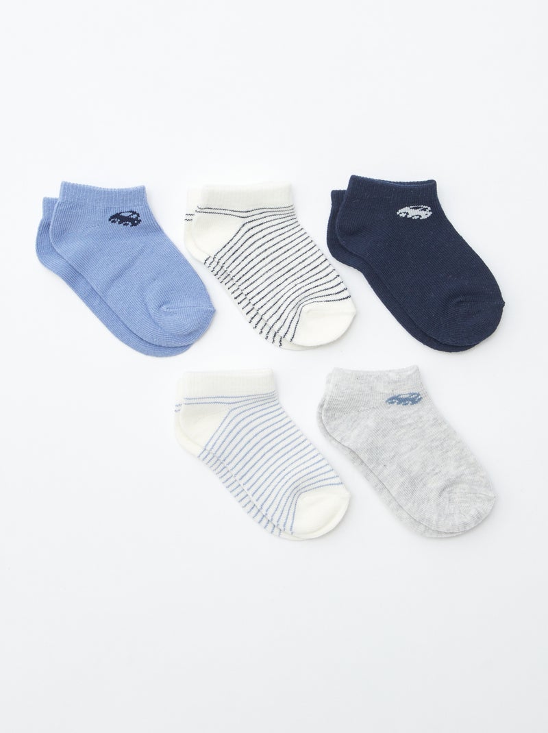 Lot de 5 paires de chaussettes invisibles BLEU - Kiabi