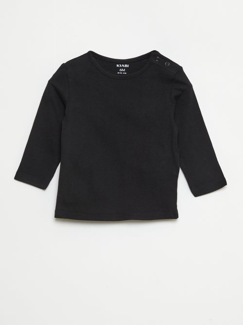 Lot de 5 t-shirts unis à manches longues - Kiabi