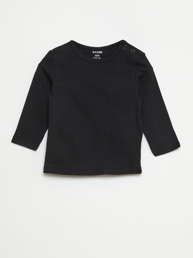 Lot de 5 t-shirts unis à manches longues Blanc - Kiabi