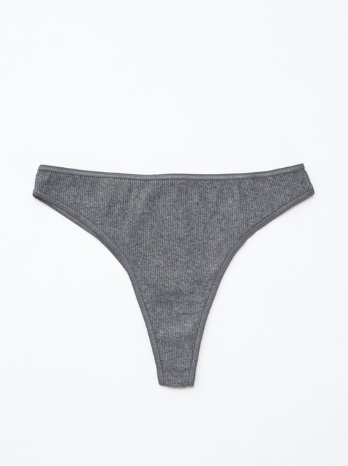 Lot de 5 tangas en maille côtelée - Kiabi