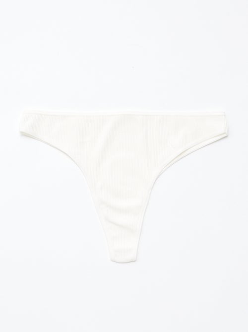 Lot de 5 tangas en maille côtelée - Kiabi