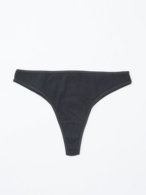 Lot de 5 tangas en maille côtelée - Kiabi