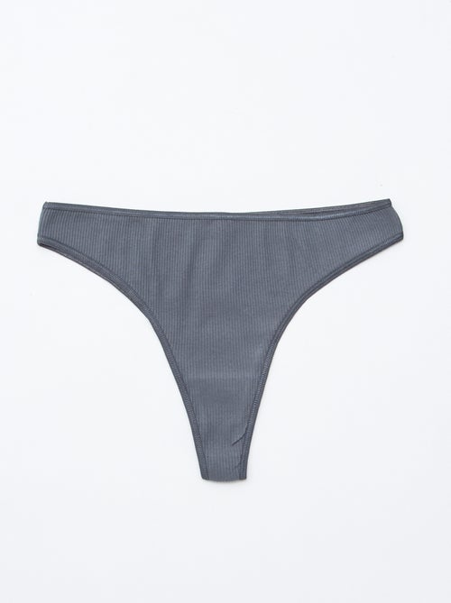 Lot de 5 tangas en maille côtelée - Kiabi