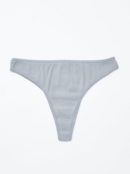 Lot de 5 tangas en maille côtelée - Kiabi