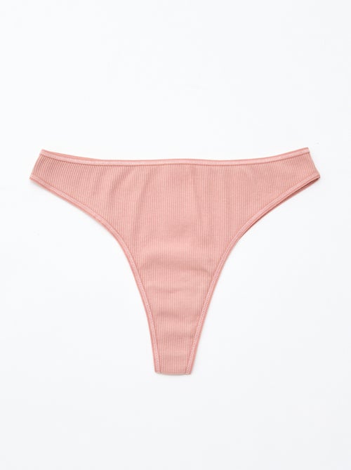 Lot de 5 tangas en maille côtelée - Kiabi