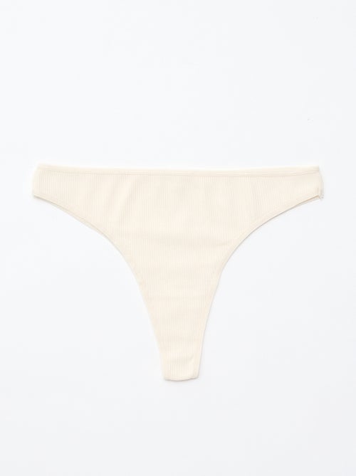 Lot de 5 tangas en maille côtelée - Kiabi