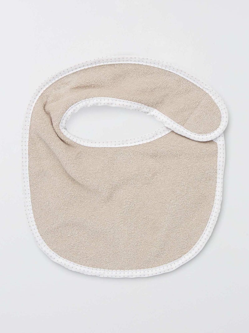 Lot de 7 bavoirs éponge à scratch Beige - Kiabi