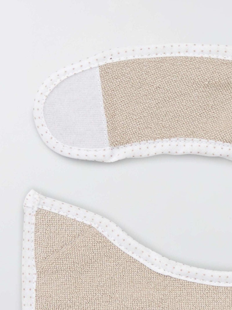 Lot de 7 bavoirs éponge à scratch Beige - Kiabi